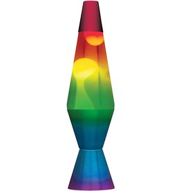 Schylling Toys Lava Lamp Tricolor -  White Lava/Tricolor Decal/Rainbow Base - 14.5''