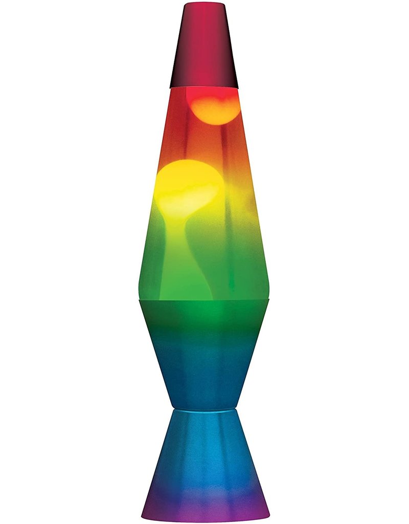 Schylling Toys Lava Lamp Tricolor -  White Lava/Tricolor Decal/Rainbow Base - 14.5''