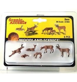 Woodland Scenics Hobby HO Scale- Deer 6 Figure Set No. A1884