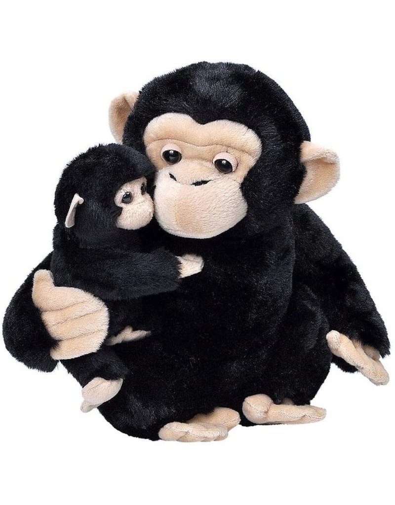 Wild Republic Plush Mom and Baby Chimp (12-14")