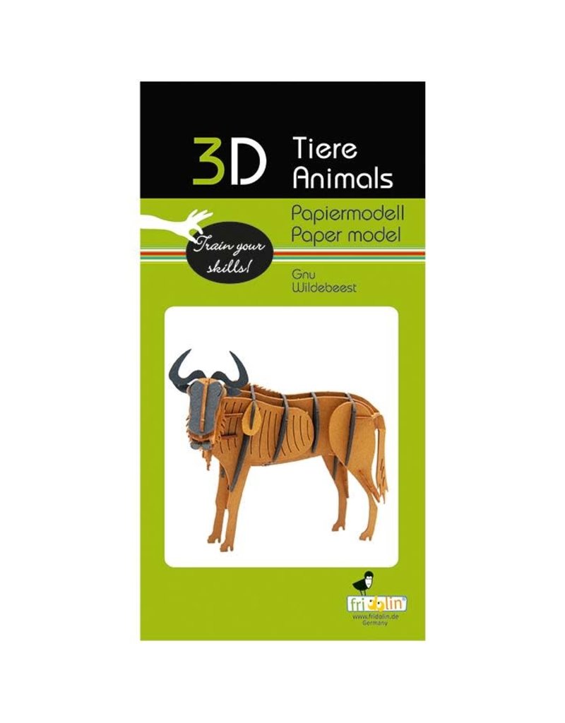 Fridolin Craft 3D Paper Model Wildebeest