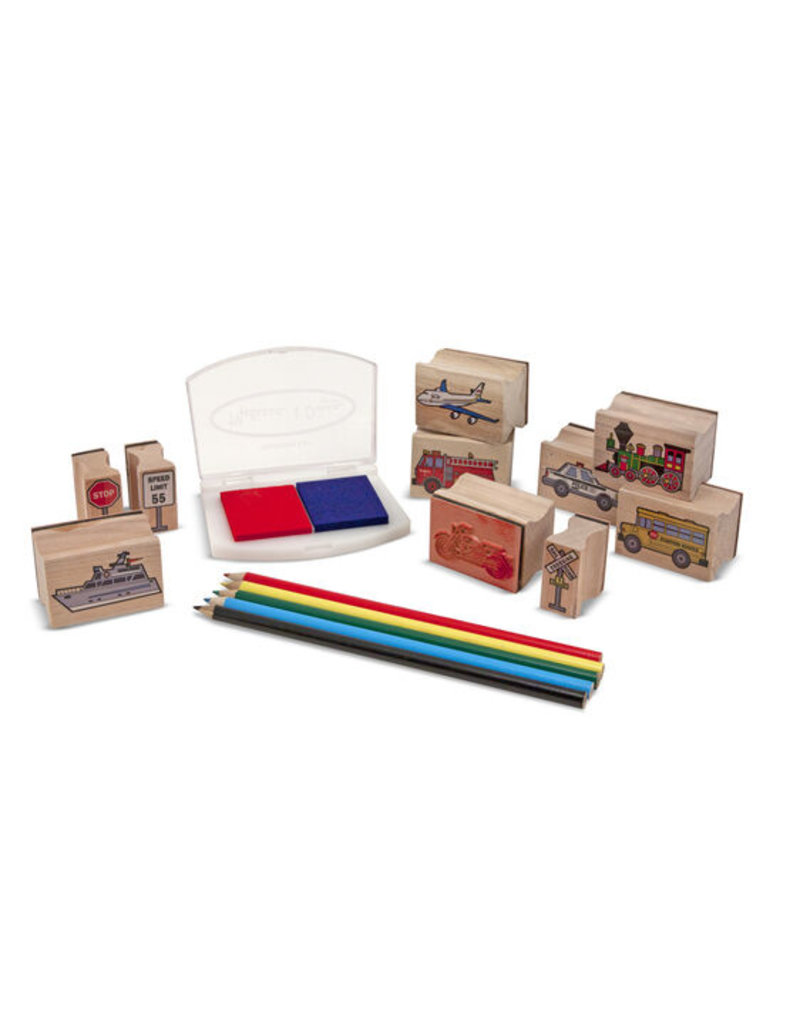 Melissa & Doug Craft Kit Wooden Stamp Set Vehicle