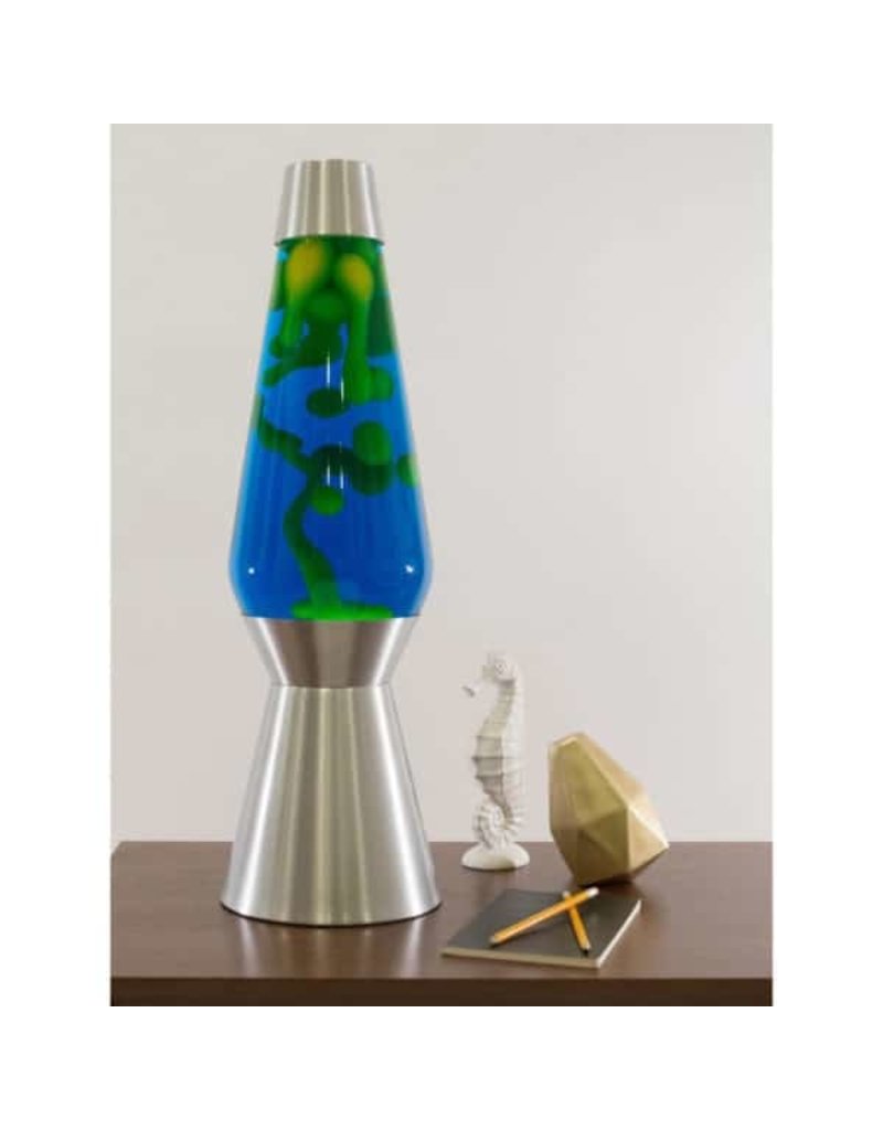 Lava Lite Lava Lamp Grande - Yellow Lava/Blue Liquid/Silver Base - 27"