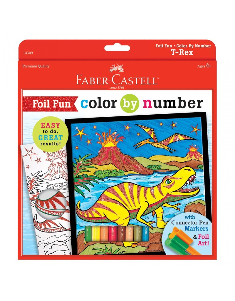 Faber-Castell Craft Kit Color By Number T-Rex Foil Fun