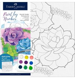 Faber-Castell Craft Kit Paint By Number Watercolor Succulents