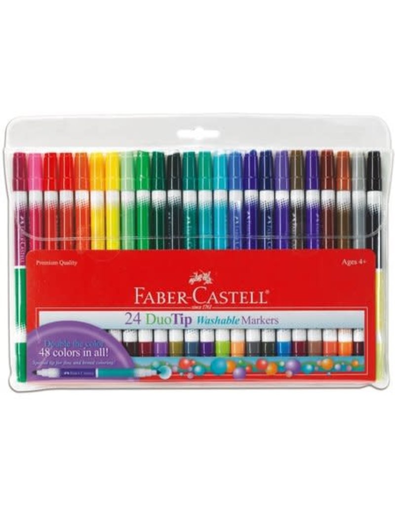 Faber-Castell Art Supplies DuoTip Washable Markers (24 Pack)