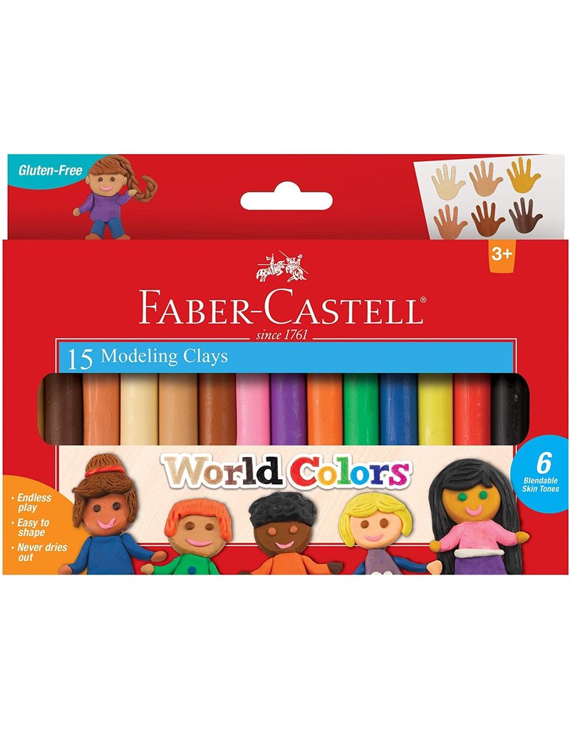 Faber-Castell Art Supplies Modeling Clay - World Colors (15 colors, 3 tools)