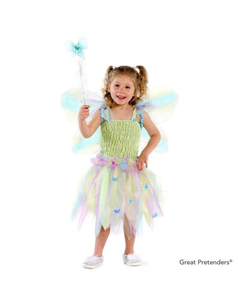 Creative Education (Great Pretenders) Costume Butterfly Dress/Wings/Wand Multi (Size 5-6)
