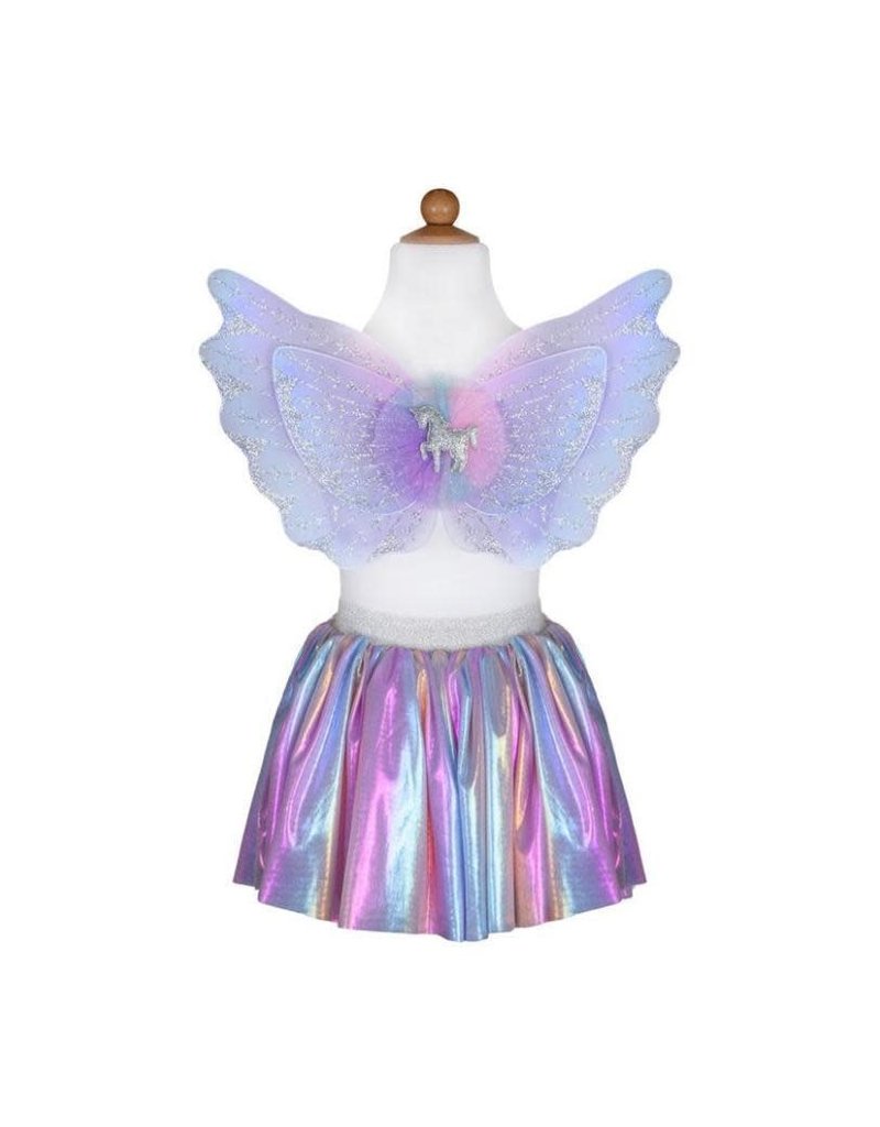 Creative Education (Great Pretenders) Costume Magical Pastel Unicorn Skirt and Wings (Size 4-6)