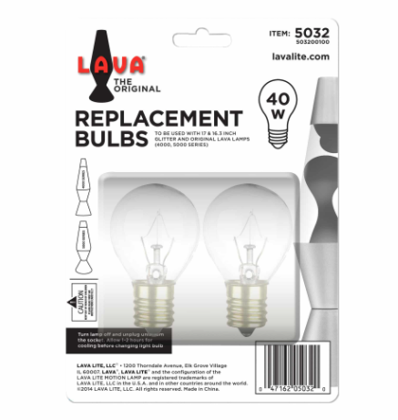40W A15 Appliance Bulbs For Lava Lamps – 4 Pack, Large Household Base, Clear