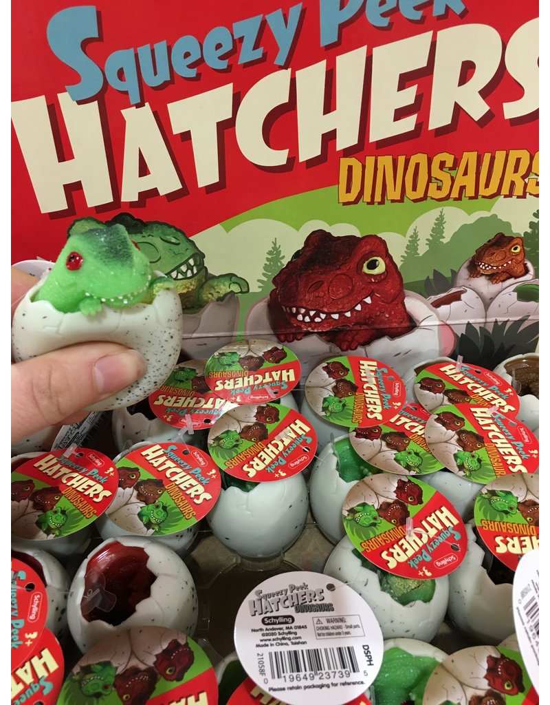 Schylling Toys Novelty Squeezy Peek Hatcher Dinosaurs (Colors Vary; Sold Individually)