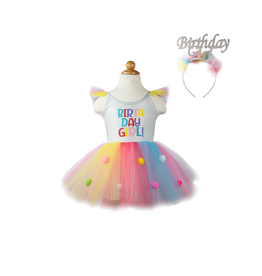 Creative Education (Great Pretenders) Costume Birthday Girl Dress with Birthday Tiara