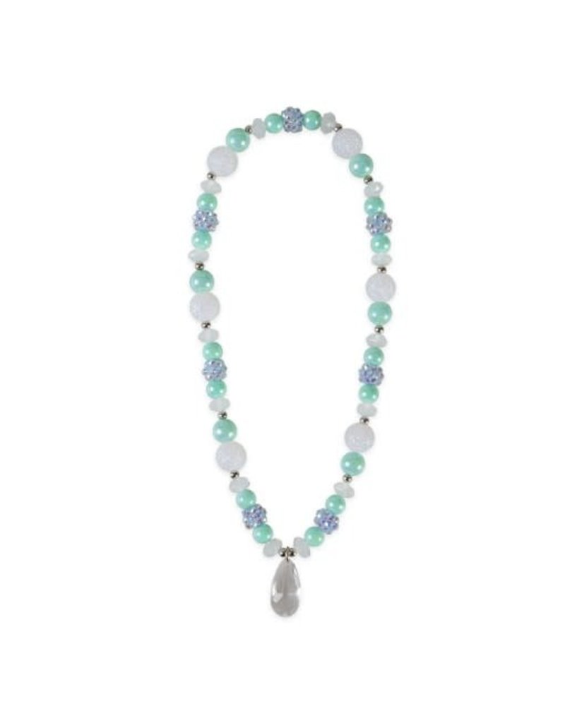 Creative Education (Great Pretenders) Jewelry Frozen Crystal Necklace (Teal and White)