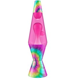 Lava Lite Lava Lamp Spiral Tie-Dye - Pink Lava / Pink Liquid / Tie Dye Base - 14.5"