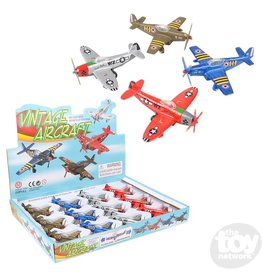 The toy network Die-cast Pull Back Vintage Plane 5" (Colors Vary; Sold Individually)