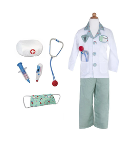 Creative Education (Great Pretenders) Costume Green Doctor Set Includes 8 Accessories(Size 5-6)