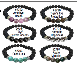 Zorbitz Jewelry Lava Diffuser Bracelet Hematite Happiness Pow