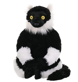 Wild Republic Plush CuddleKins Black & White Lemur (12")