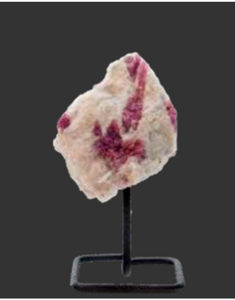 Squire Boone Village Rock/Mineral Pink Tourmaline Druse Mounted on Metal Base (1.5 x 1.5 x 3.5"; Shape and Color Vary))