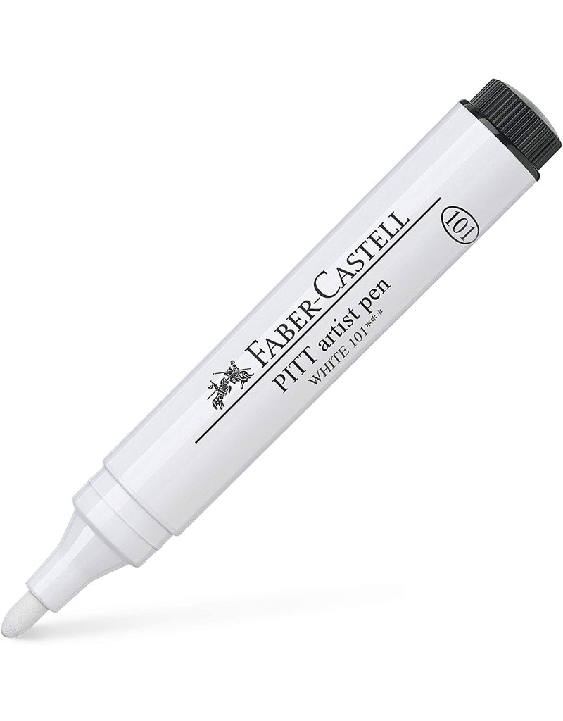 Faber-Castell Art Supplies Pitt Artist Pen - 2.5 mm Bullet Nib - White (101)