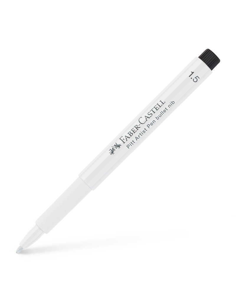 Faber-Castell Art Supplies Pitt Artist Pen - 1.5 mm Bullet Nib - White (101)