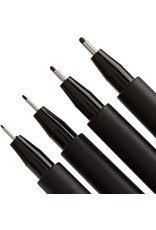 Faber-Castell Art Supplies Pitt Artist Pens - Black (199) Fineliner Set of 4 (XS, S, F, and M Nibs)