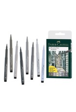 Faber-Castell Art Supplies Pitt Artist Pens - Soft Brush (SB) Nib - Shades of Grey (Set of 8)