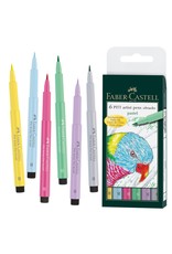 Faber-Castell Art Supplies Pitt Artist Pens - Brush (B) Nib - Pastel (Set of 6)