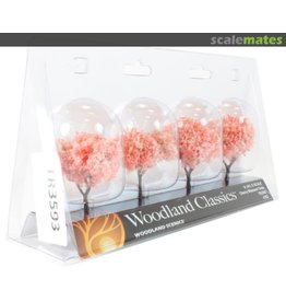 Walthers Hobby Train Model Accessories (N, HO, and O Scale) Woodland Classics Flowering Trees Pack of 4 (2-3,")