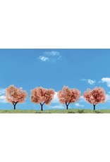 Walthers Hobby Train Model Accessories (N, HO, and O Scale) Woodland Classics Flowering Trees Pack of 4 (2-3,")
