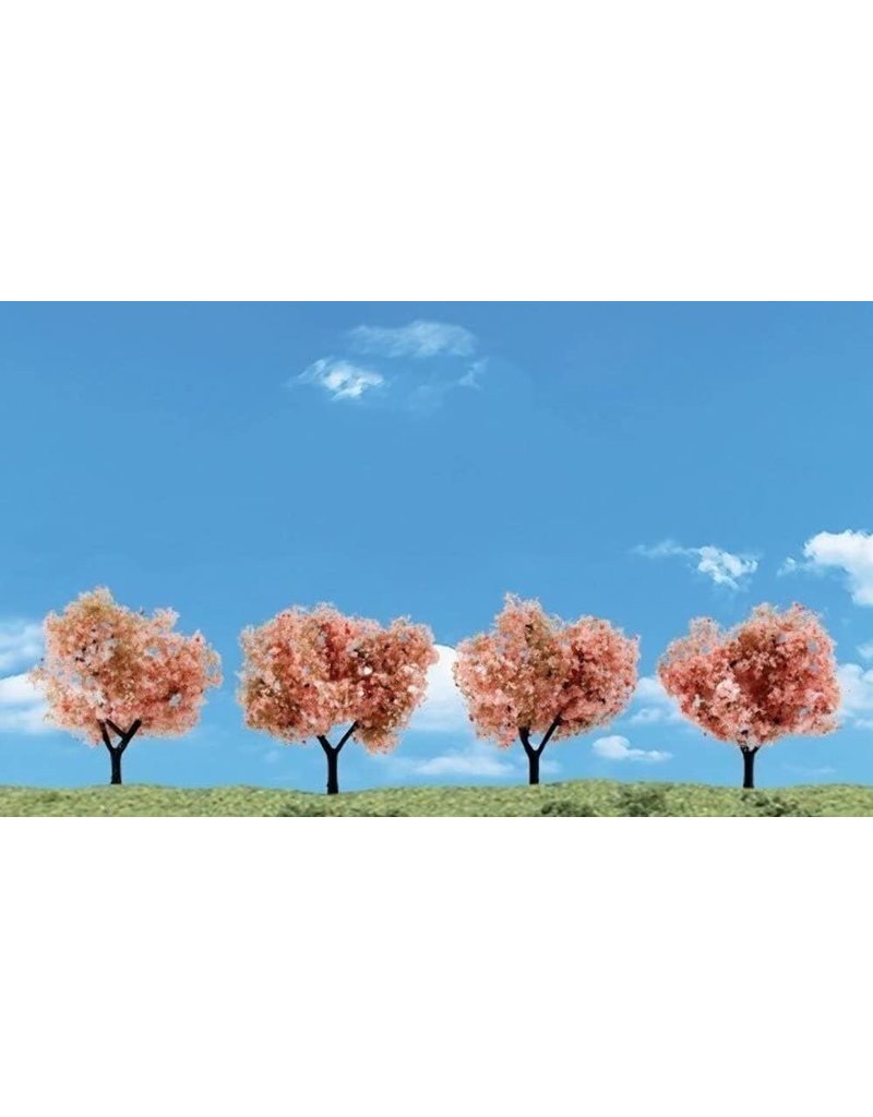 Walthers Hobby Train Model Accessories (N, HO, and O Scale) Woodland Classics Flowering Trees Pack of 4 (2-3,")