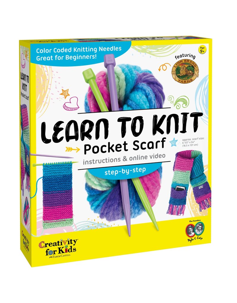 Creativity for Kids Craft Kit Learn to Knit Pocket Scarf