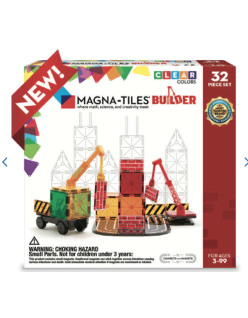 Magnatiles Magna-Tiles Builder Clear Colors (32 Piece Set)