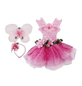 Creative Education (Great Pretenders) Costume Pink Fairy Blooms Deluxe Dress including Wings, & Headband (Size 5-6)