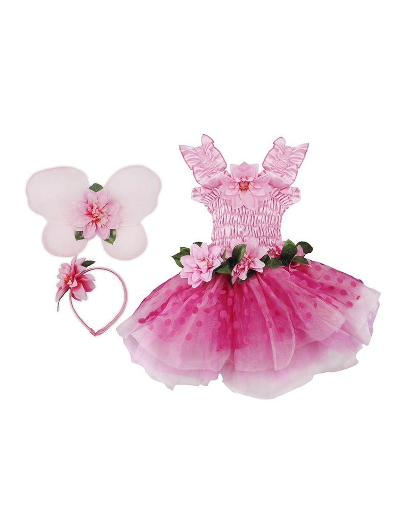 Creative Education (Great Pretenders) Costume Pink Fairy Blooms Deluxe Dress including Wings, & Headband (Size 5-6)