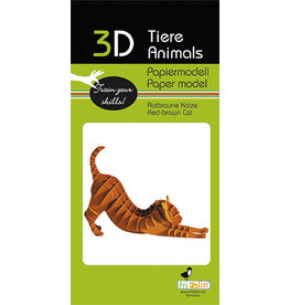 Fridolin Craft 3D Paper Model Red-Brown Cat