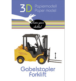 Fridolin Craft 3D Paper Model Forklift ( In Orange )