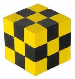 Fridolin Brainteaser Wooden Cube Puzzle (Colors Vary)