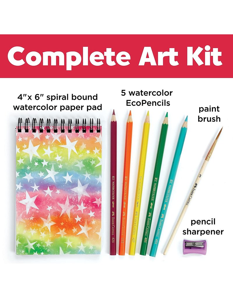 Faber-Castell Craft Kit How To Rainbow Watercolor Pencils Starter Set