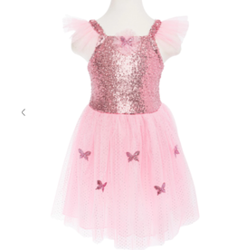 Creative Education (Great Pretenders) Costume Pink Sequins Butterfly Dress & Wings (Size 5-7)
