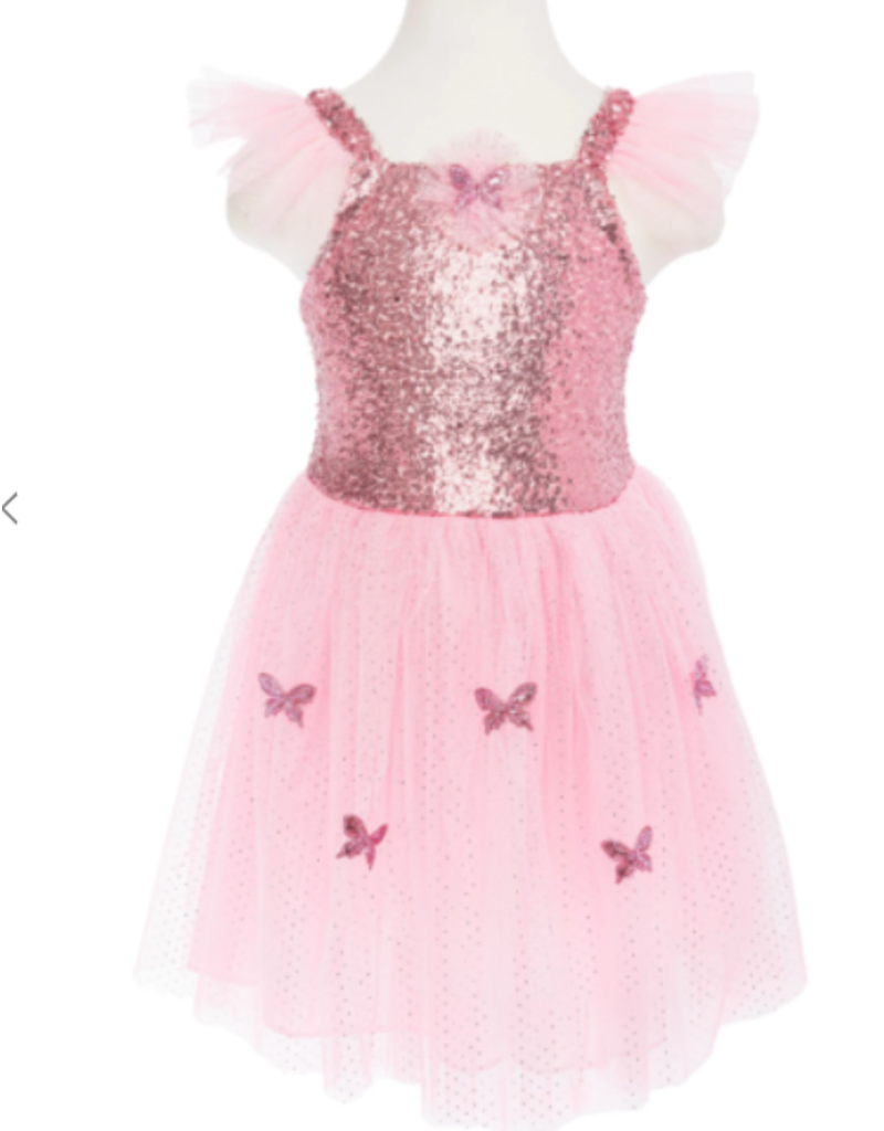 Creative Education (Great Pretenders) Costume Pink Sequins Butterfly Dress & Wings (Size 5-7)