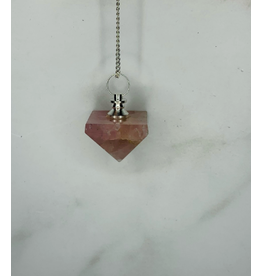 Squire Boone Village Jewelry Pendulum - Rose Quartz Half Octahedron