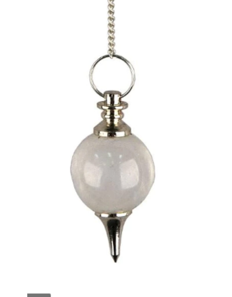 Squire Boone Village Jewelry Pendulum - Quartz Crystal Ball with Silver Plated Copper Decorations