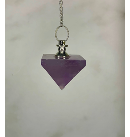 Squire Boone Village Jewelry Pendulum - Amethyst Half Octahedron