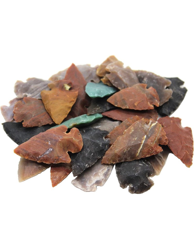 Squire Boone Village Rock/Mineral Agate/Jasper Replica Arrowhead (Colors and Sizes Vary; Sold Individually)