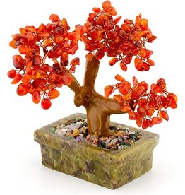 Squire Boone Village Rock/Mineral Carnelian Bonsai Tree Of Life (Sizes and Colors Vary; Sold Individually)