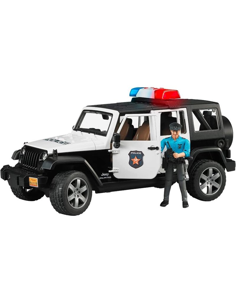 Bruder Bruder Jeep Wrangler Unlimited Rubicon Police Vehicle with Light Skintoned Policeman