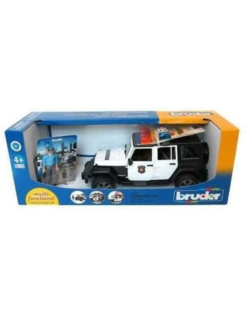 Bruder Bruder Jeep Wrangler Unlimited Rubicon Police Vehicle with Light Skintoned Policeman