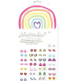 Creative Education (Great Pretenders) Jewelry Rainbow Love Sticker Earrings (30 pairs)