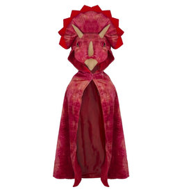 Creative Education (Great Pretenders) Costume Triceratops Hooded Cape - Red (Size 4-5)